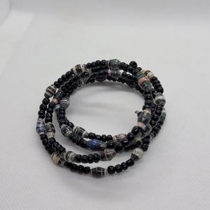 Black memory wire wrap bracelet